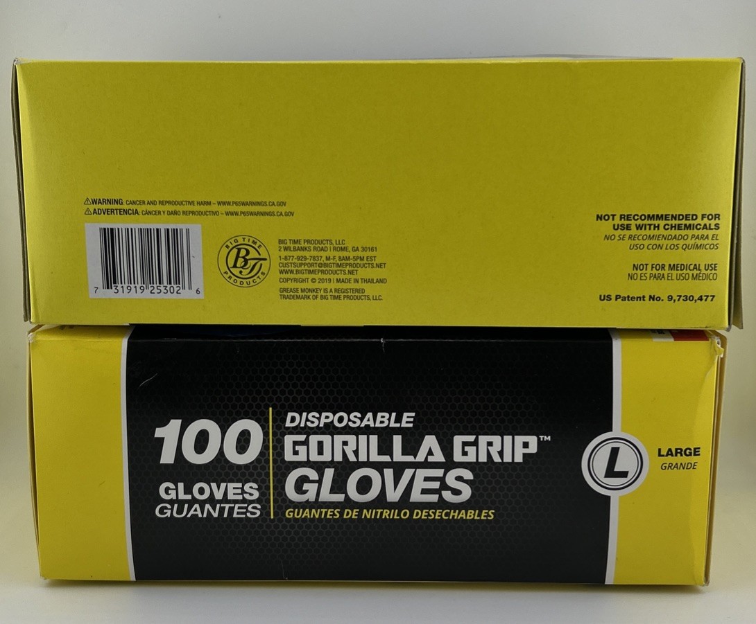 Grease Monkey Heavy Duty Disposable Nitrile Gloves, 100ct, 6Mil, Size Large Blue