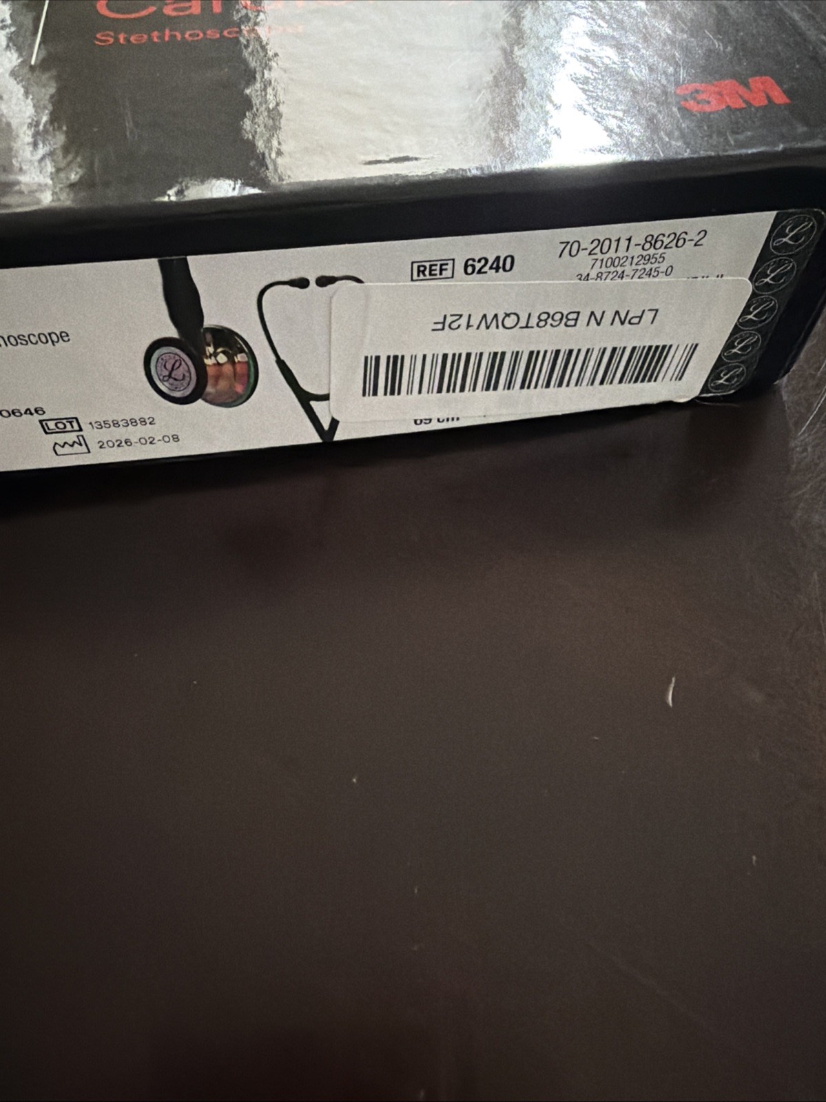 3M™ Littmann® Cardiology IV™ Stethoscope, High Polish RainbowBlack NEW 6240