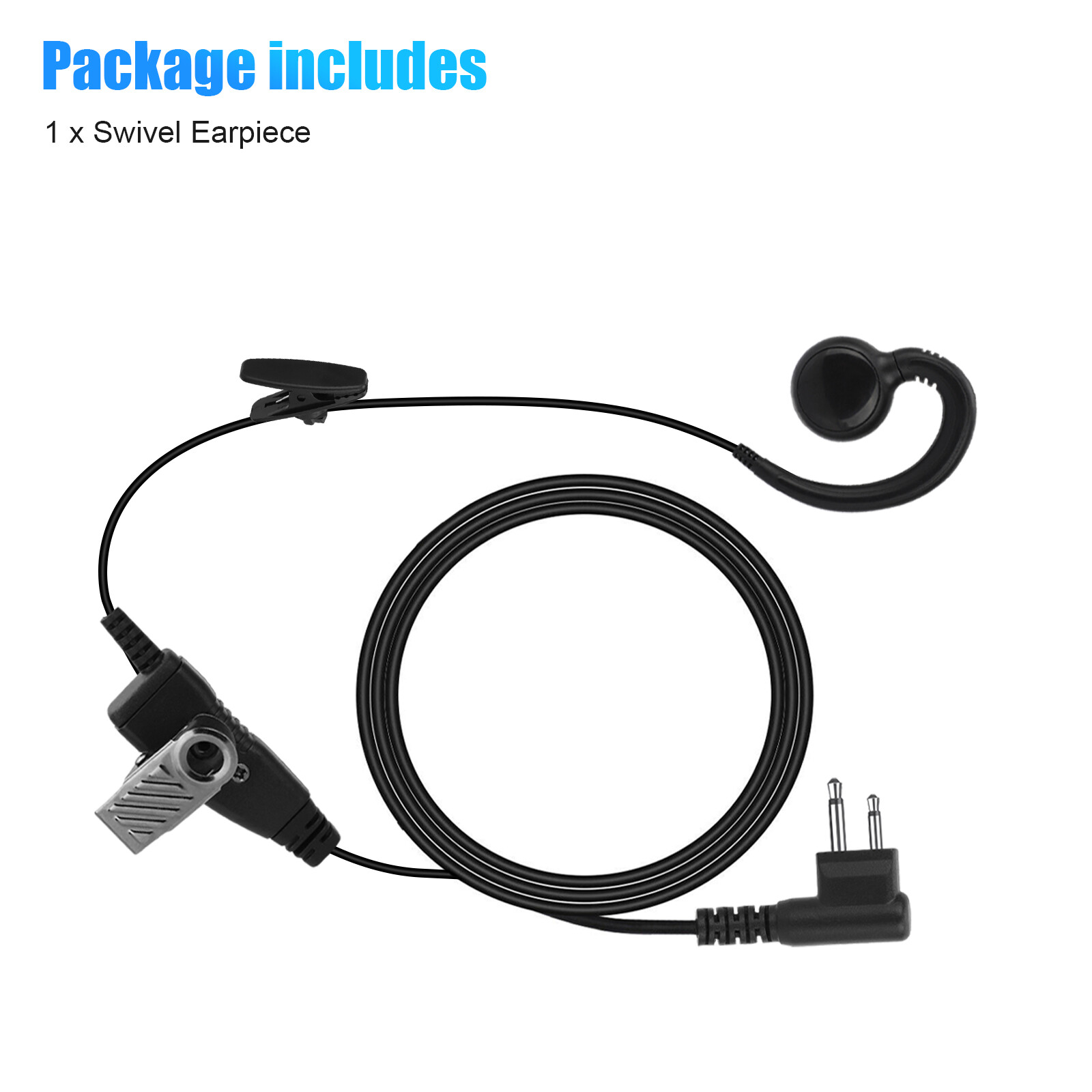 PTT Mic Swivel Earpiece for Motorola Radio Walkie Talkies CLS1410 CP200 CLS1110