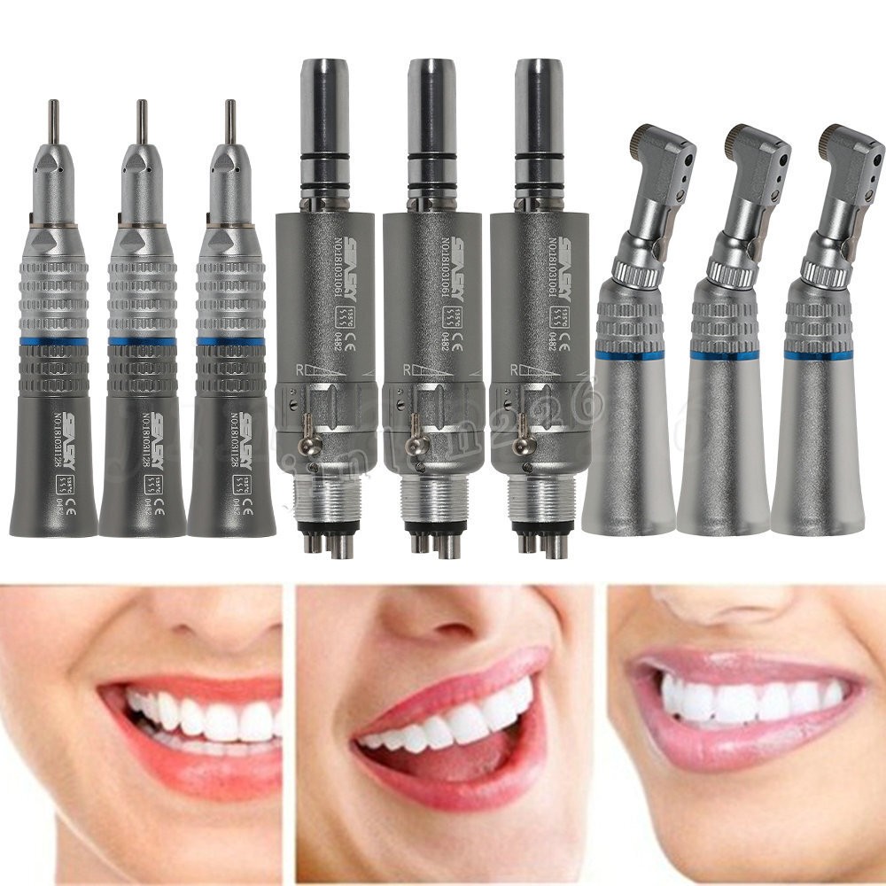 Dental Slow Speed Handpiece Contra Angle/Straight /Air Motor 4Hole NSK Style NEW