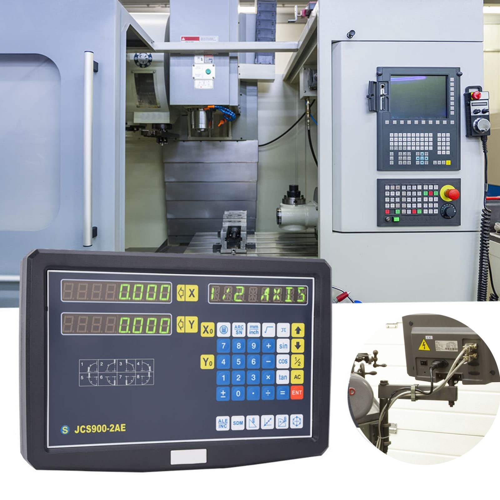 2 Axis DRO Digital Readout Linear Scale For Milling Lathe Machine High Precision