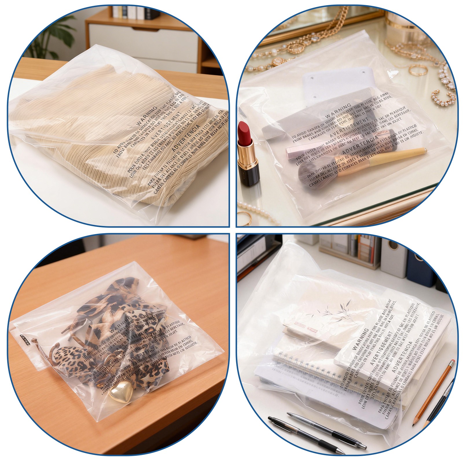Clear Poly Bags with Suffocation Warning 6×9,8×10,9×12,11×14,12×15,14×20,18×24
