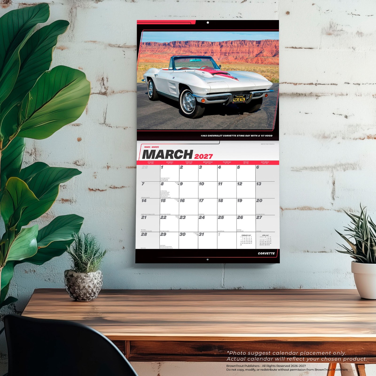 Corvette OFFICIAL | 2027 14×24″ (Hanging) Deluxe Wall Calendar
