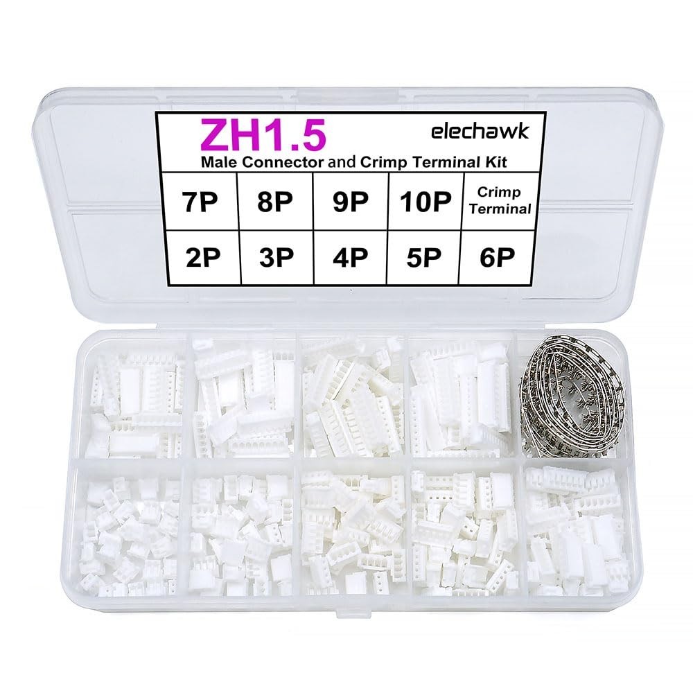 JST ZH 1.5mm Connector Crimp Terminal Housing Kit 2 3 4 5 6 7 8 9 10 Pin 200Pcs