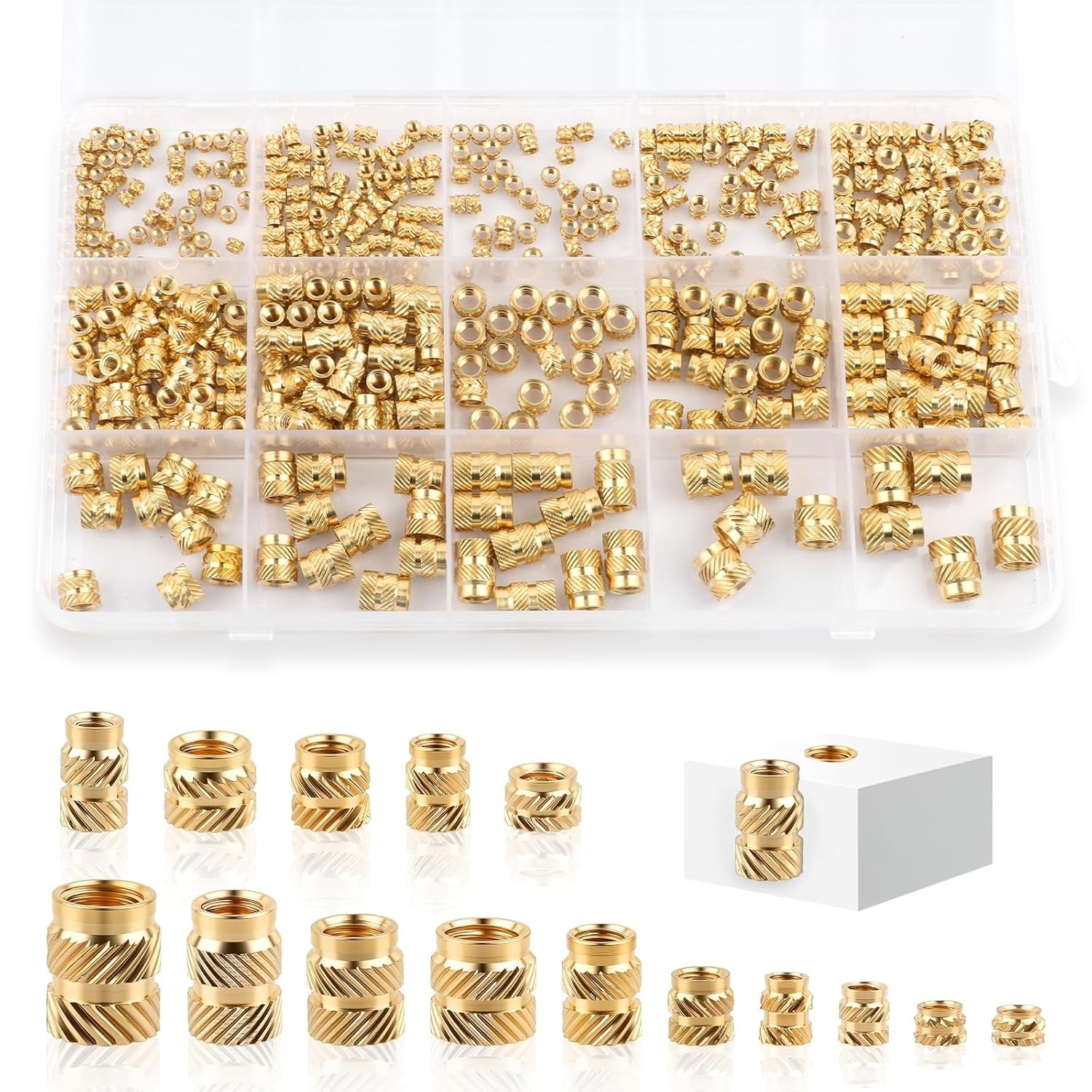 420 Pcs Brass Threaded Inserts for 3D Printing,M2 M2.5 M3 M4 M5 M6-Heat Set Inse