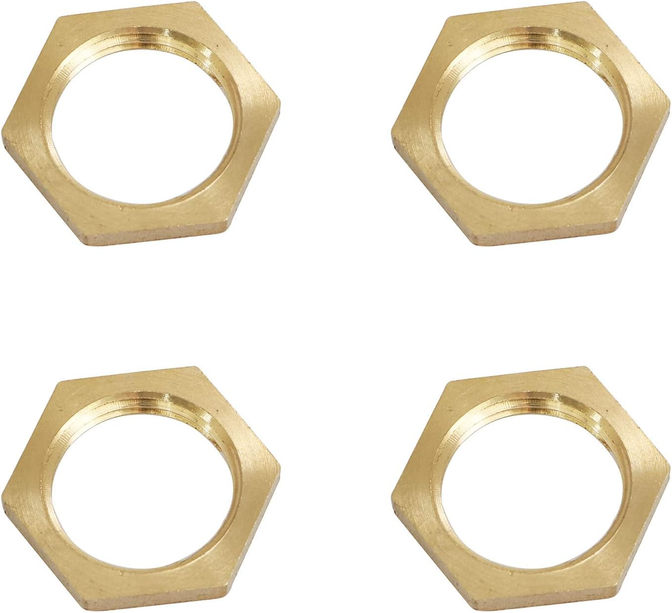 Lock Nut 4Pcs Brass Pipe Fitting 3/8″ NPT Female – 3/8 Inch NPT Hex Lock Nut fo