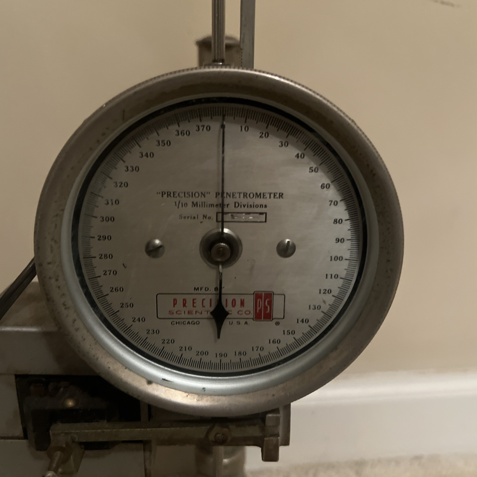 Precision Scientific Vintage PS Penetrometer USA 1/10 Millimeter