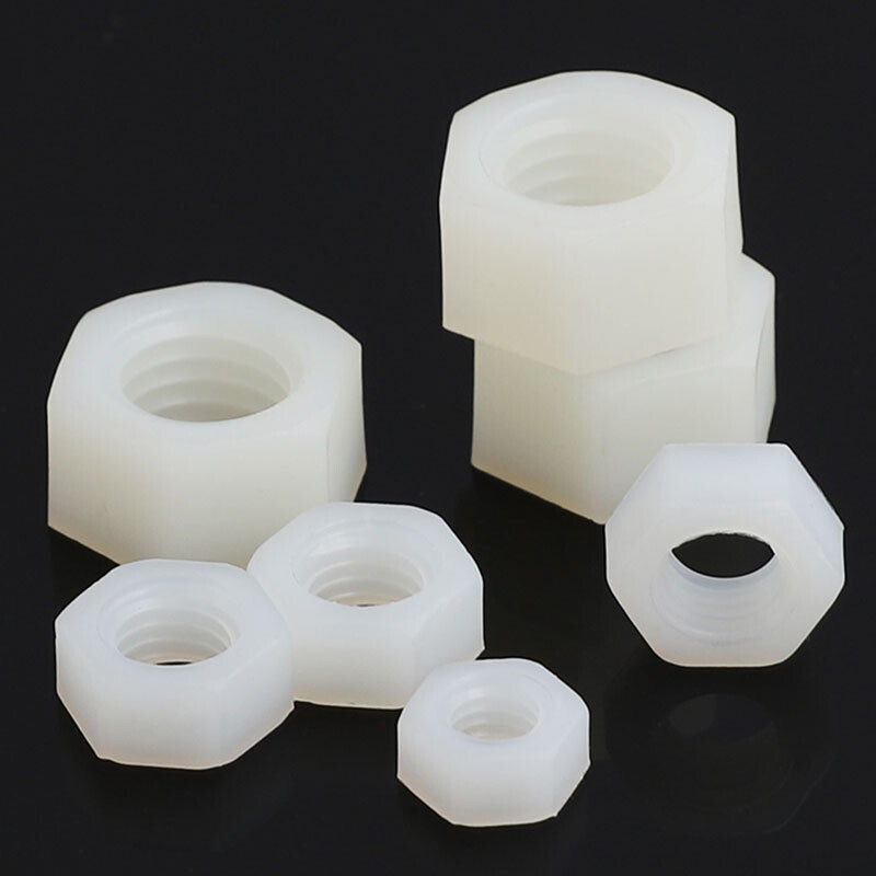 M2 M2.5 M3 M4 M5 M6 M8 M10 M12 M14 M16 M18 M20 Nylon Hex Nuts White/Black/Clear