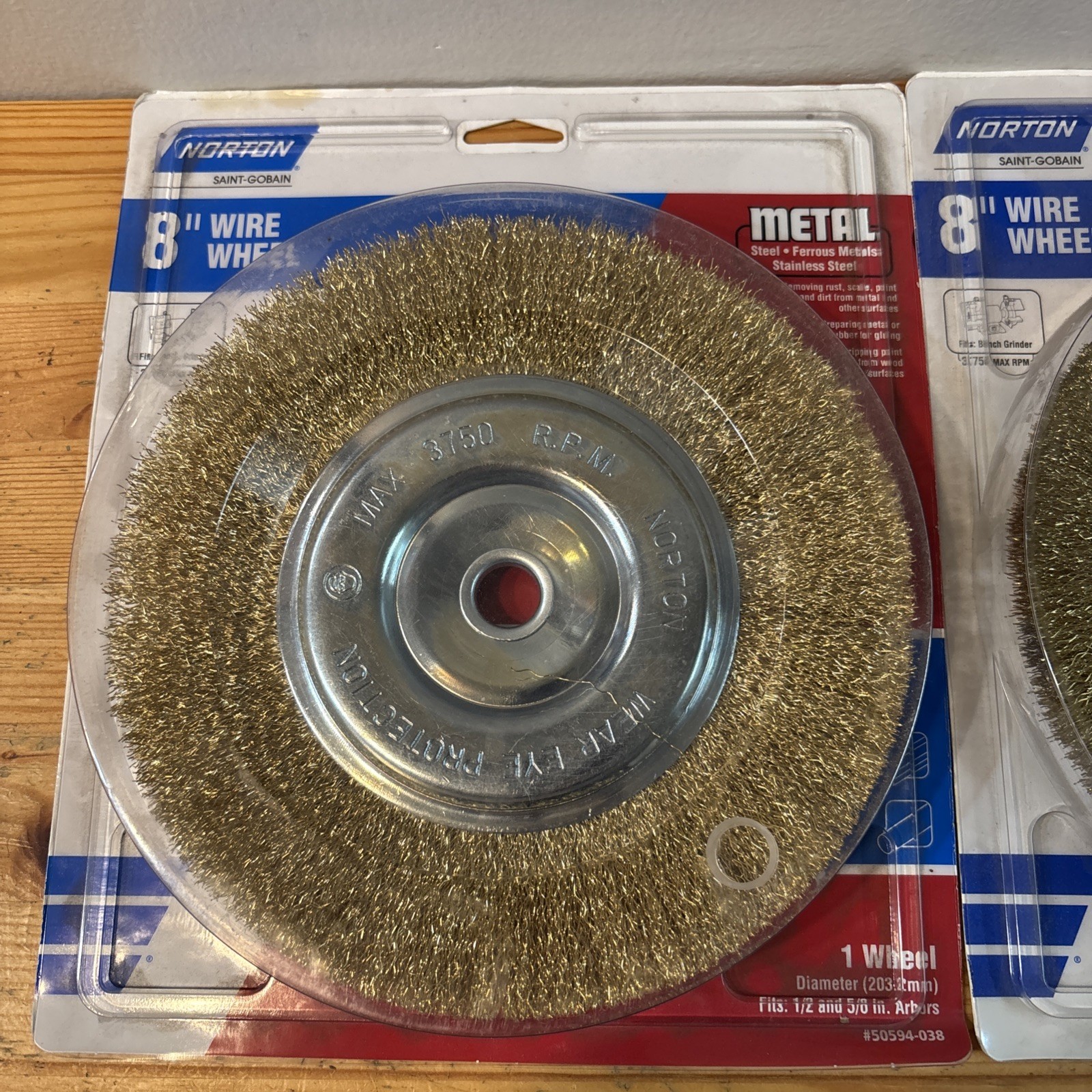8″ Norton Wire BRUSH Wheel Lot Of 2 FREE SHIPPING