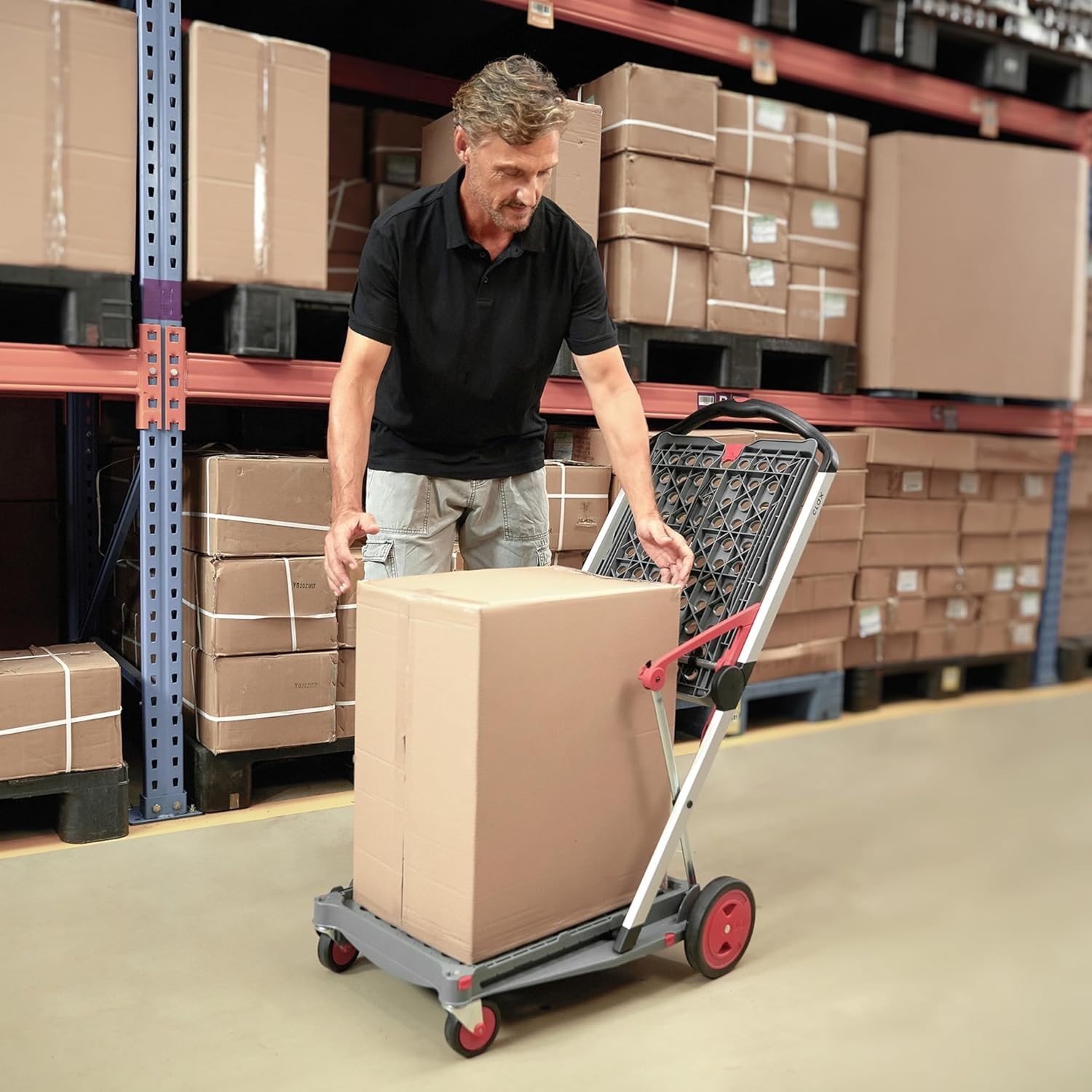 Compact Multi-Use Mobile Folding Trolley – Max 132 lbs | Black Shopping Carriage