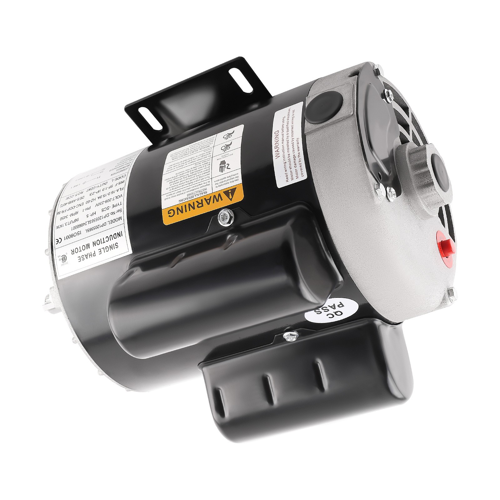 5HP SPL Air Compressor Motor 230V 3450RPM 56 Frame CCW Rotation 5/8″ Keyed Shaft