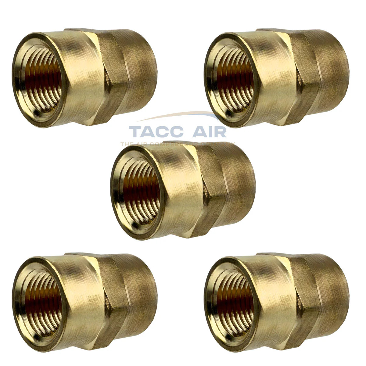 5 Pack 3/8″ x 3/8″ Female NPT Hex Coupling Pipe Fitting Brass Union Coupler