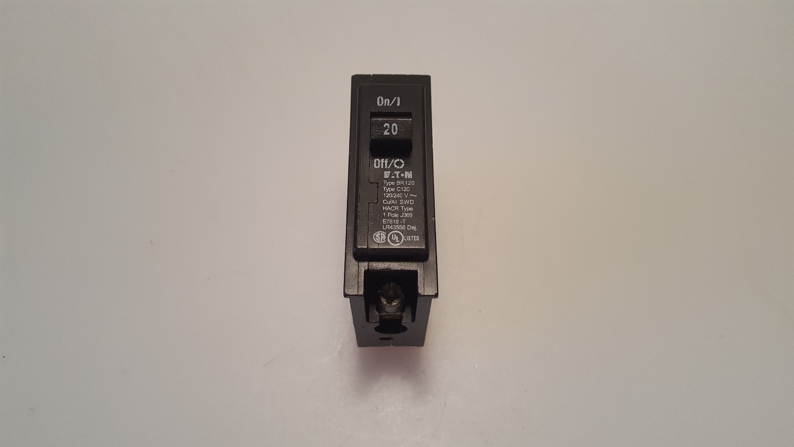 Eaton Cutler Hammer BR120 Circuit Breaker 1 Pole 20 Amp Type C120