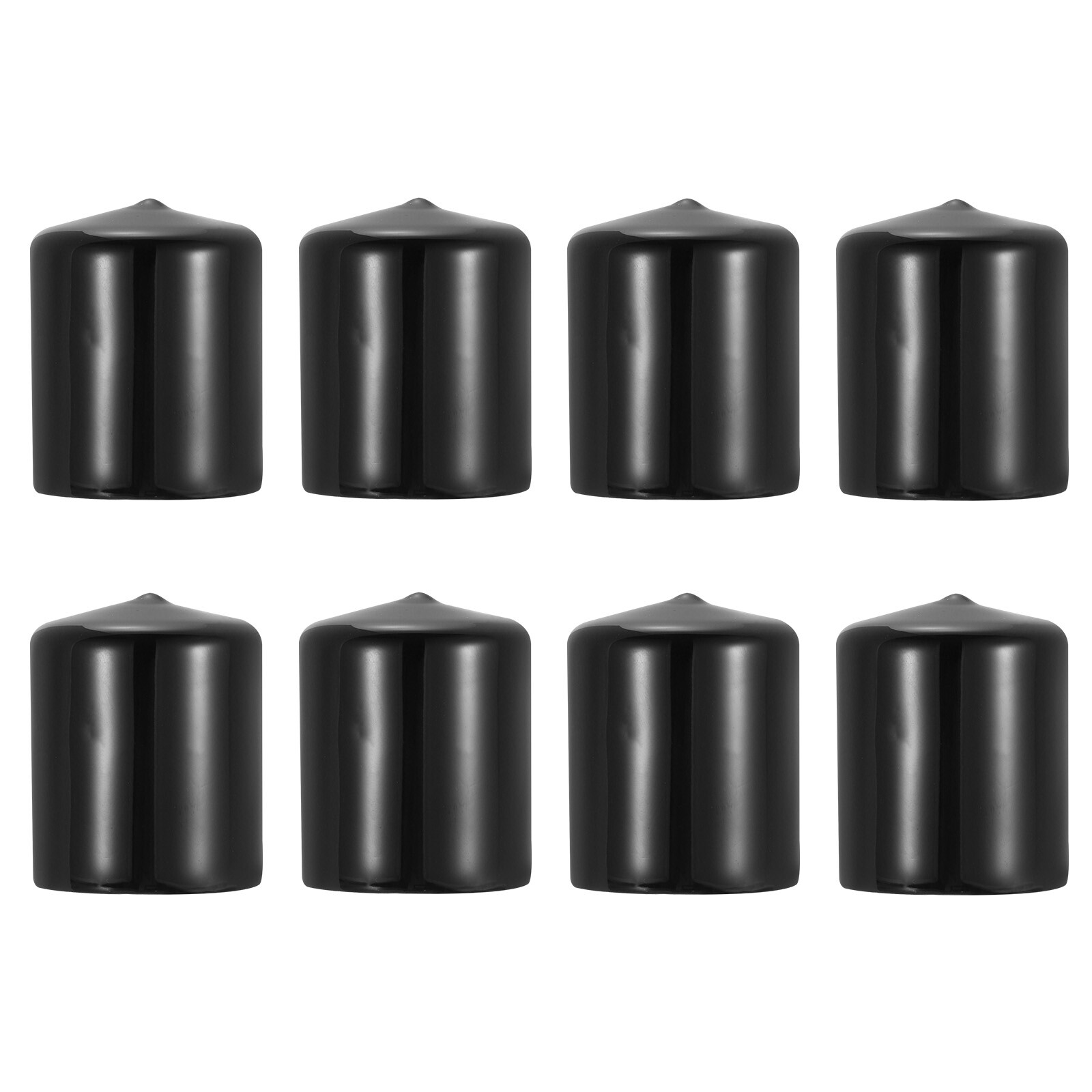 8 Pcs 1-1/2″ ID Round Rubber End Caps Flexible Rubber Bolt Covers Caps Black