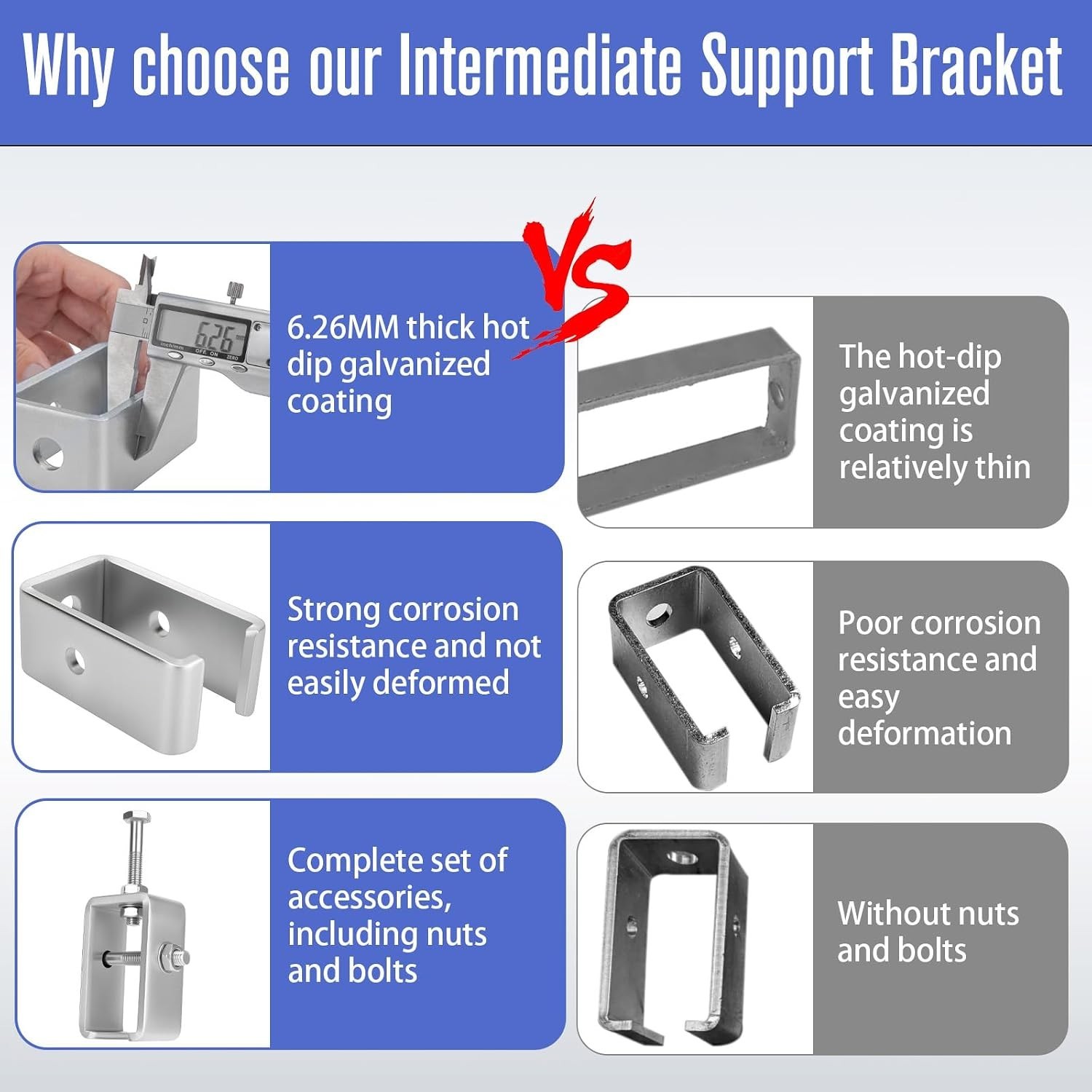 20 Pack Heavy Duty Trolley Track Hanger Brackets for Metal Strut Channel