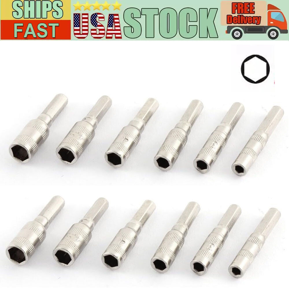 12PCS 6 in 1 H4 Hexagon Shank 6 Points Hex Socket 2.5mm 3mm 3.5mm 4mm 4.5mm 5mm