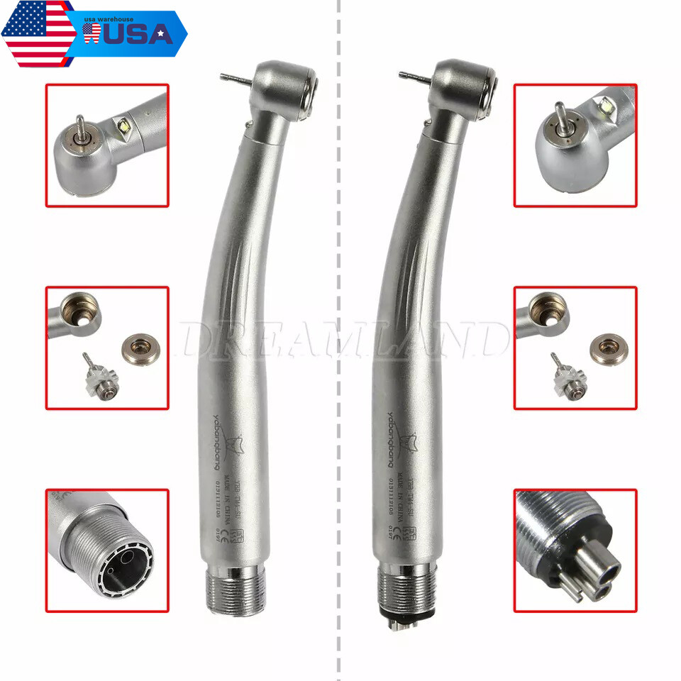 Yabangbang Dental LED E-generator Fiber High Speed Handpiece Turbine 4/2Hole