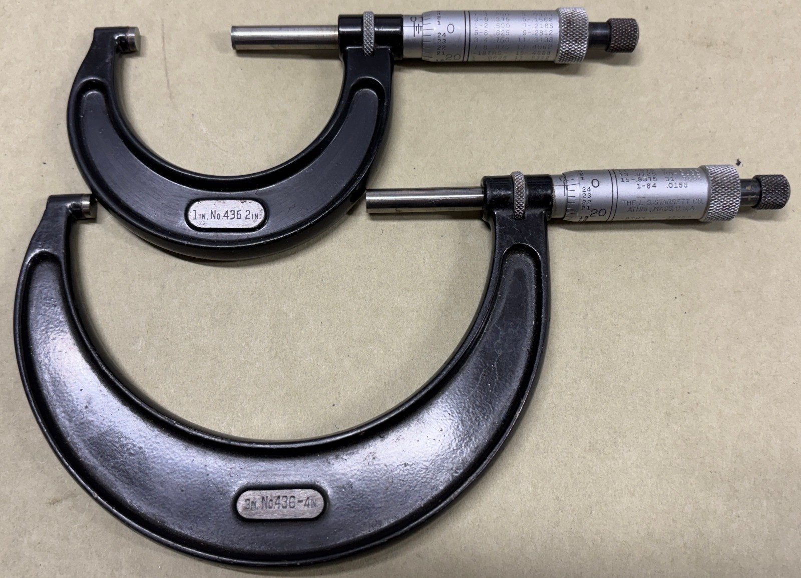 Starrett No. 436 Outside Micrometer Set 0-6″ Machinist Precision Tools USA 6 Pc