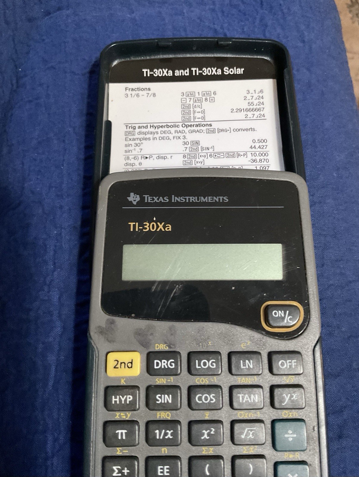 texas instruments ti-30xa scientific calculator With Slide Cover & Ref Guide