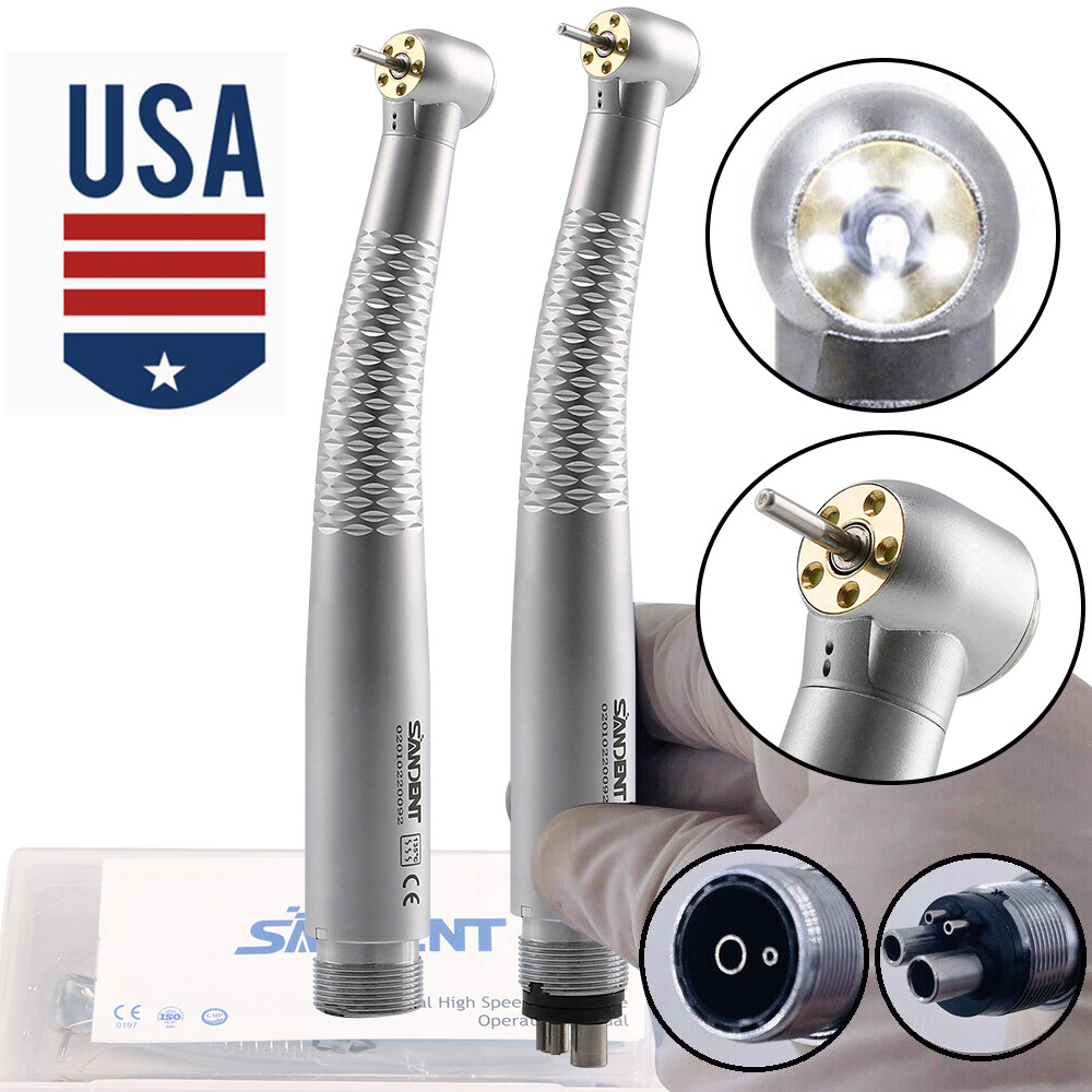 Dental High Speed LED E-generator Handpiece 1/5Lights Push Button 2Hole/4Hole ty