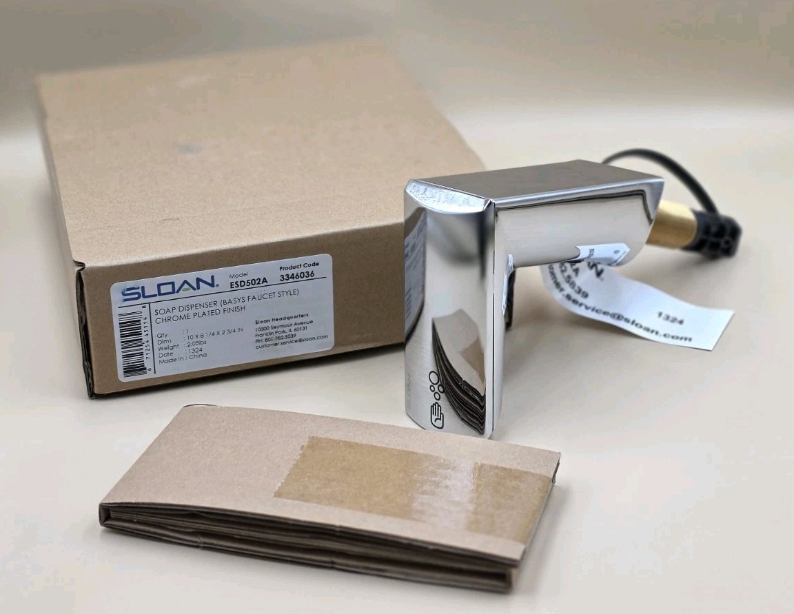 Open Box~Sloan ESD-502A Touchless Soap Dispenser, Chrome