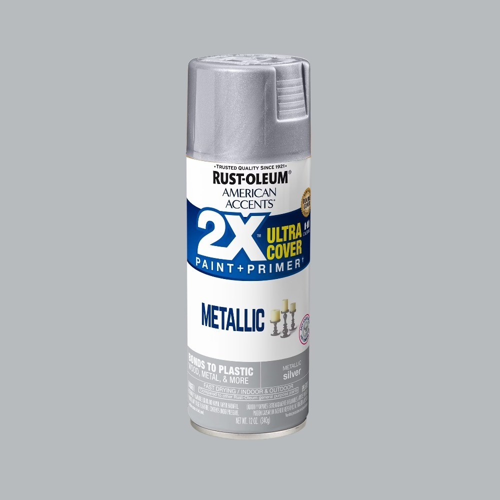 Silver Metallic Spray Paint 12 oz Ultra Cover 2X American Accents