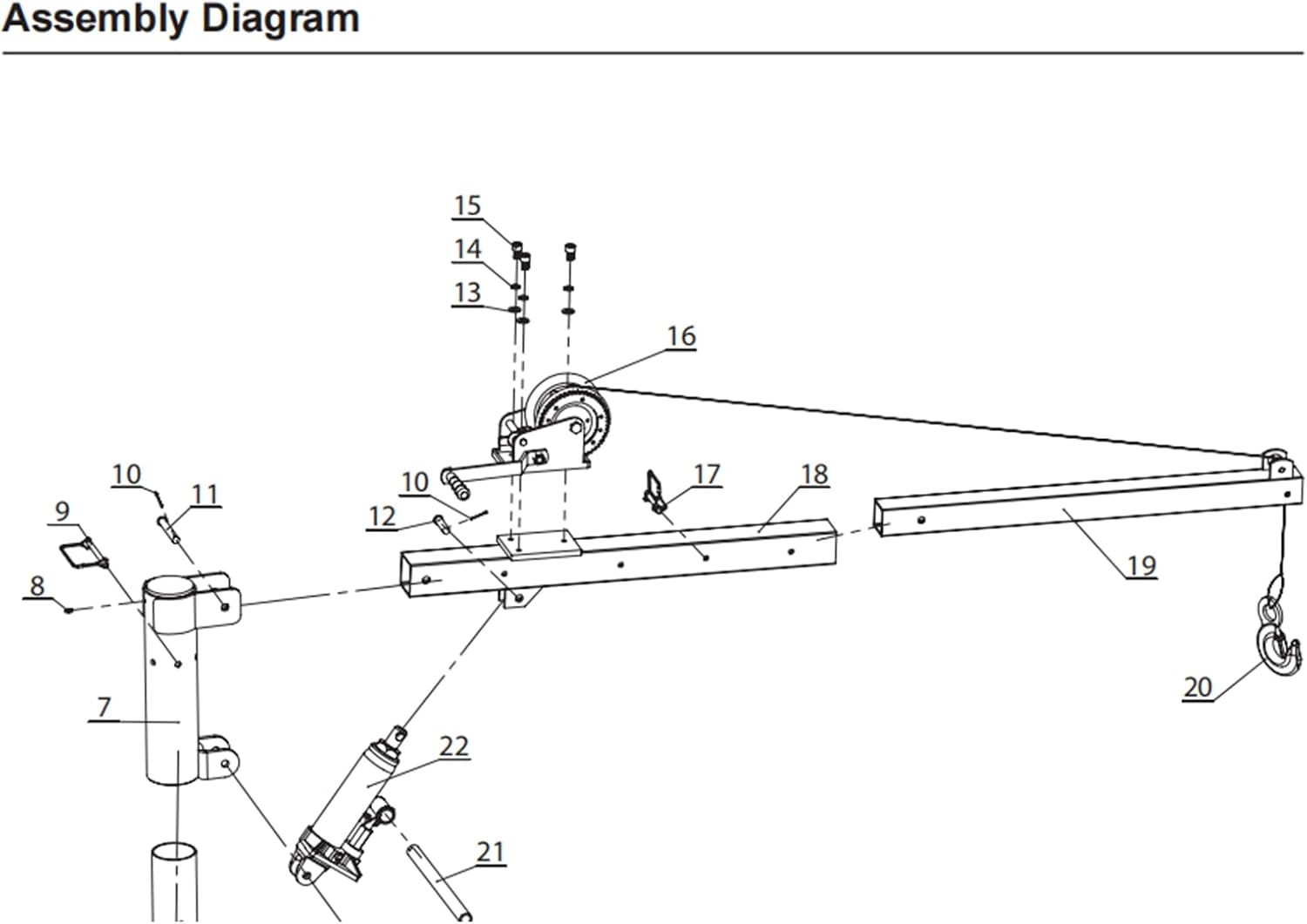 Pickup Truck Crane Hoist with 1000 lbs Capacity, Hydraulic for Lifting Goods
