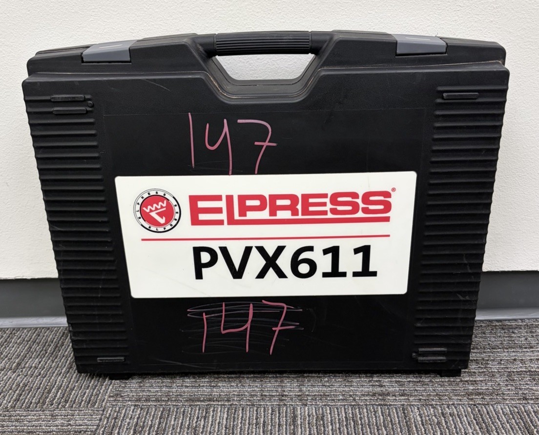 Elpress PVX611 Battery Crimper Tool with (2) Die Sets, Battery, Charger, & Case