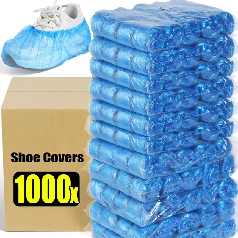 Disposable Non-Slip Shoe Covers (1000 Pairs) Blue Extra Large Non-Woven Durable
