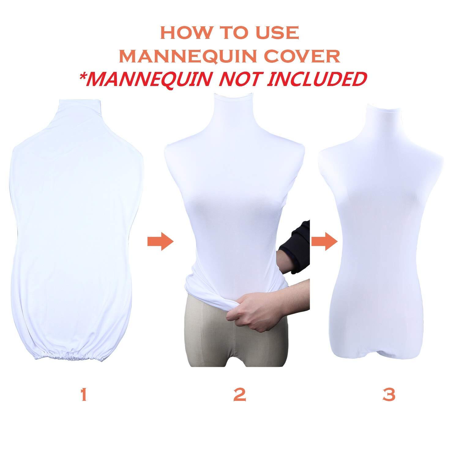 NAVADEAL White Superb Lycra Mannequin Fabric Cover 100% Handmade Soft Stretchy
