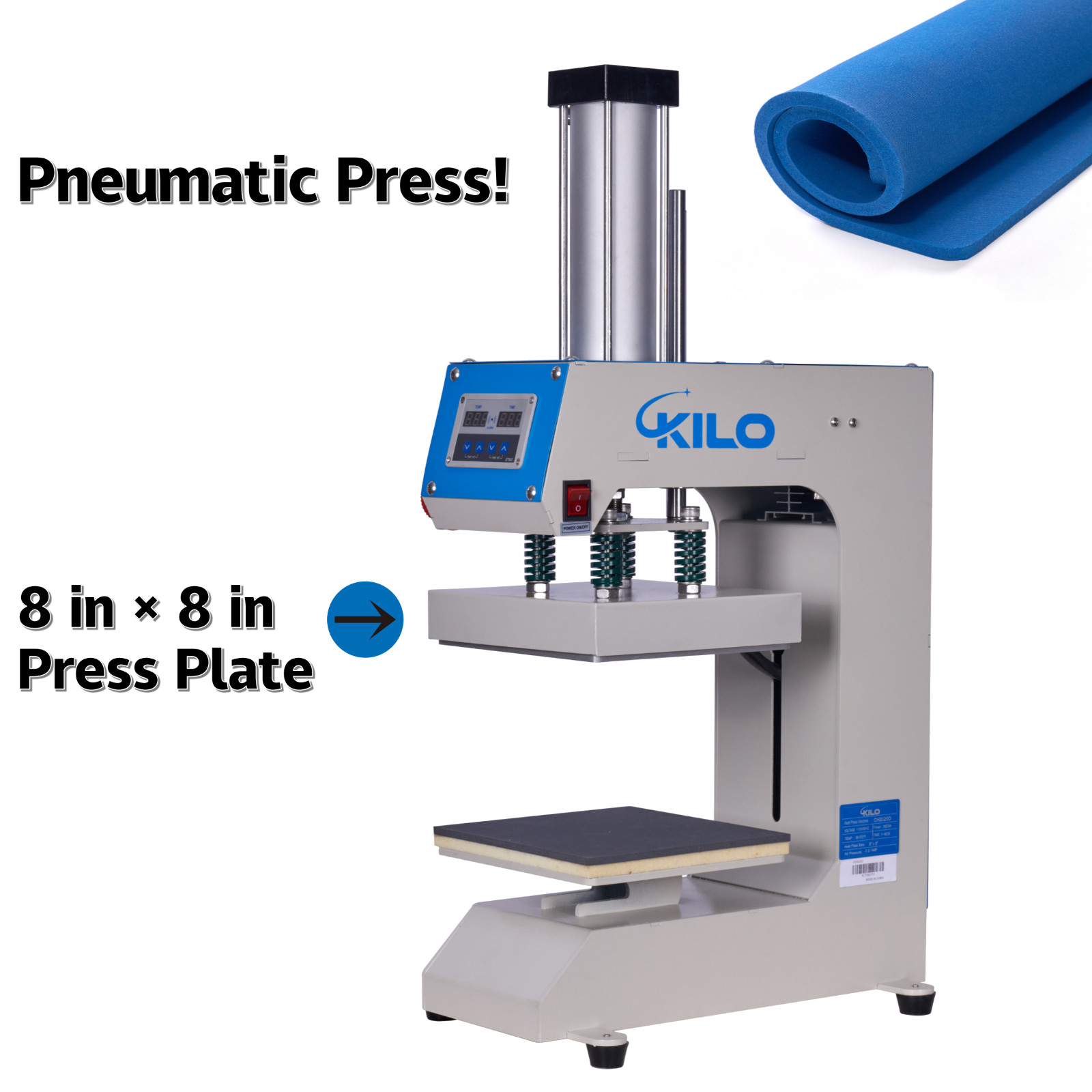 8″x8″ Digital Pneumatic Heat Press Heat Transfer Machine 2 in 1 Multifunctional