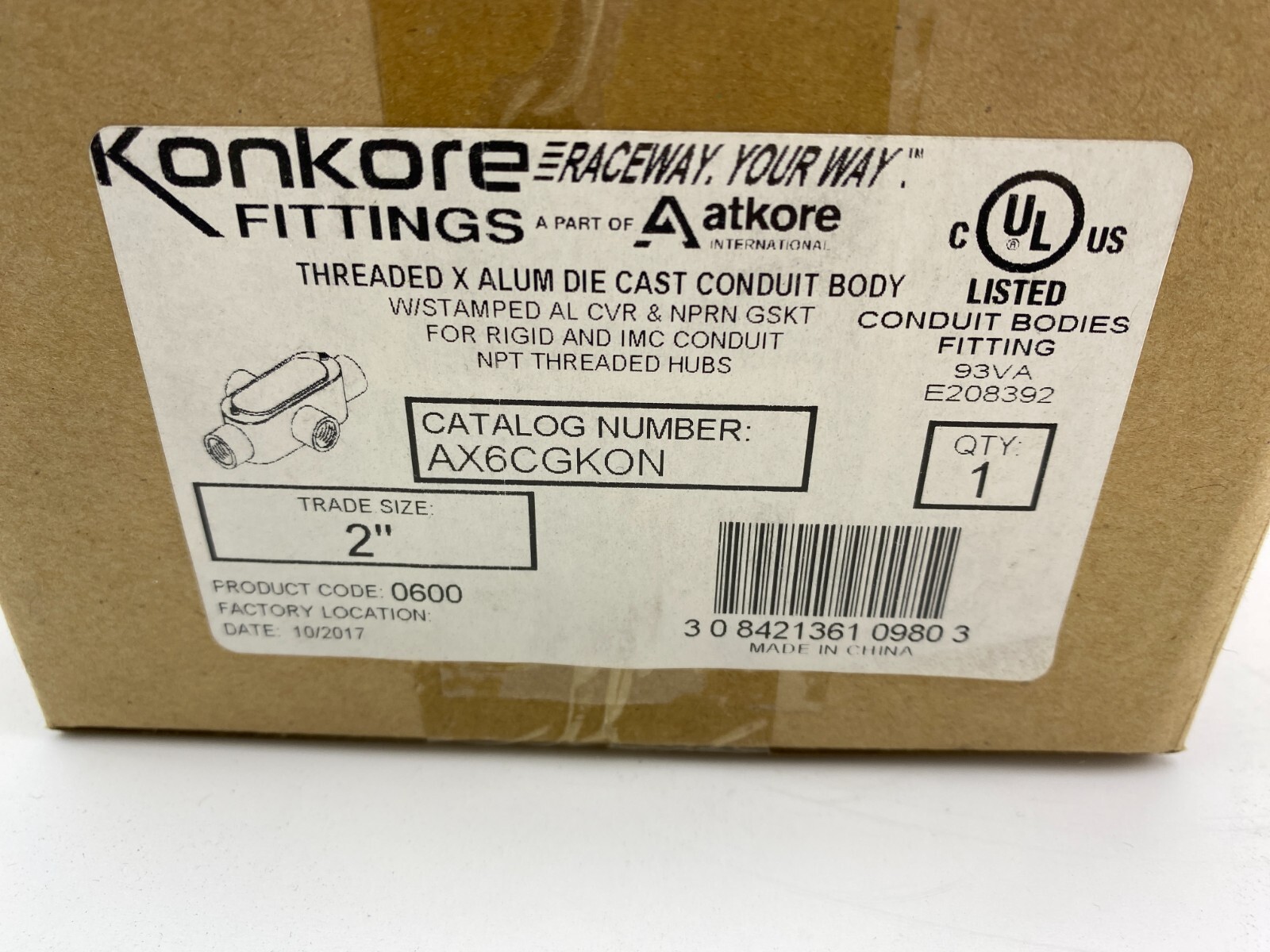 2″ Die-Cast Aluminum Condulet w/cover & Gasket Type X Configuration