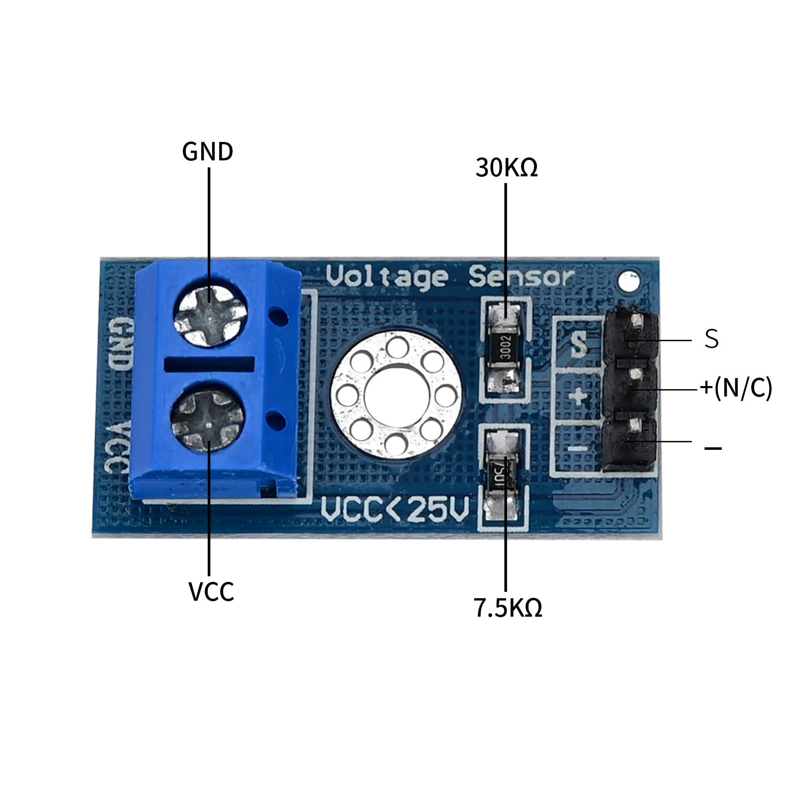 Voltage Detection Module DC 0-25V Sensor, 6 PCS Voltage Tester for Arduino