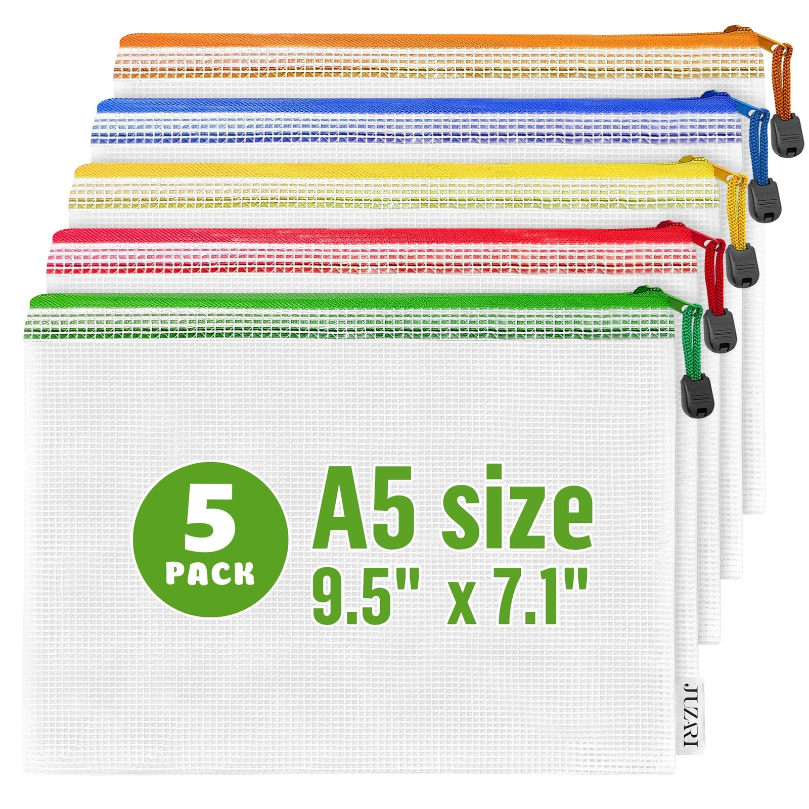 5 Pack Small Mesh Zipper Pouch Bags A5-9.5×7.1 in Plastic Zipper Pouches for …
