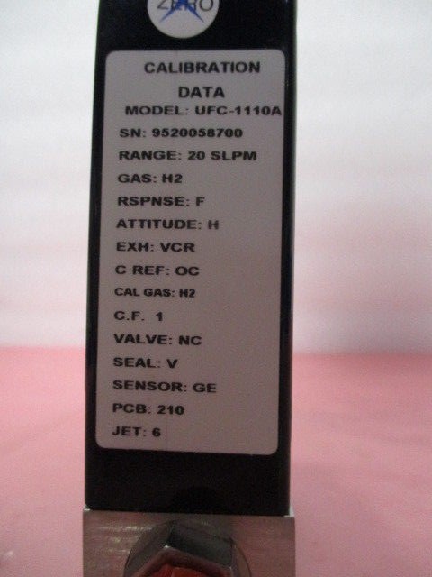Unit UFC-1110A Mass Flow Controller, H2, 20 SLPM, 424423