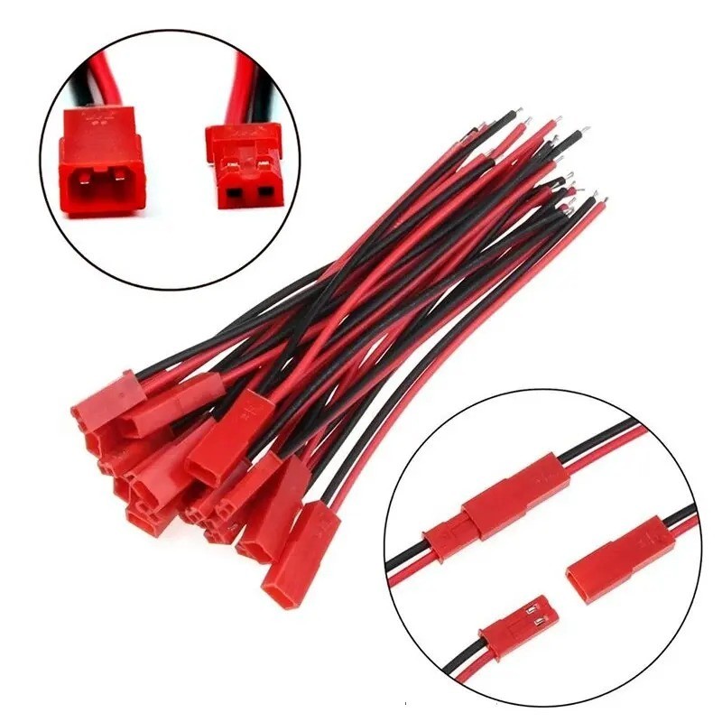 20pcs JST 2-Pin Male & Female Connector Plug Cable Set for DIY Wiring