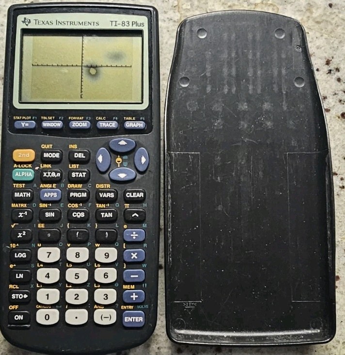 Grade D: Texas Instruments TI-83 Plus + Graphing Calculator w/Cover Black Tested