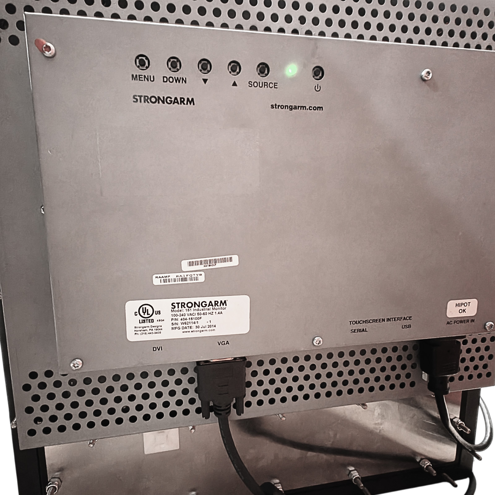 Strongarm 15.1″ Industrial Operator Interface Monitor Panel Mount 304 Stainless