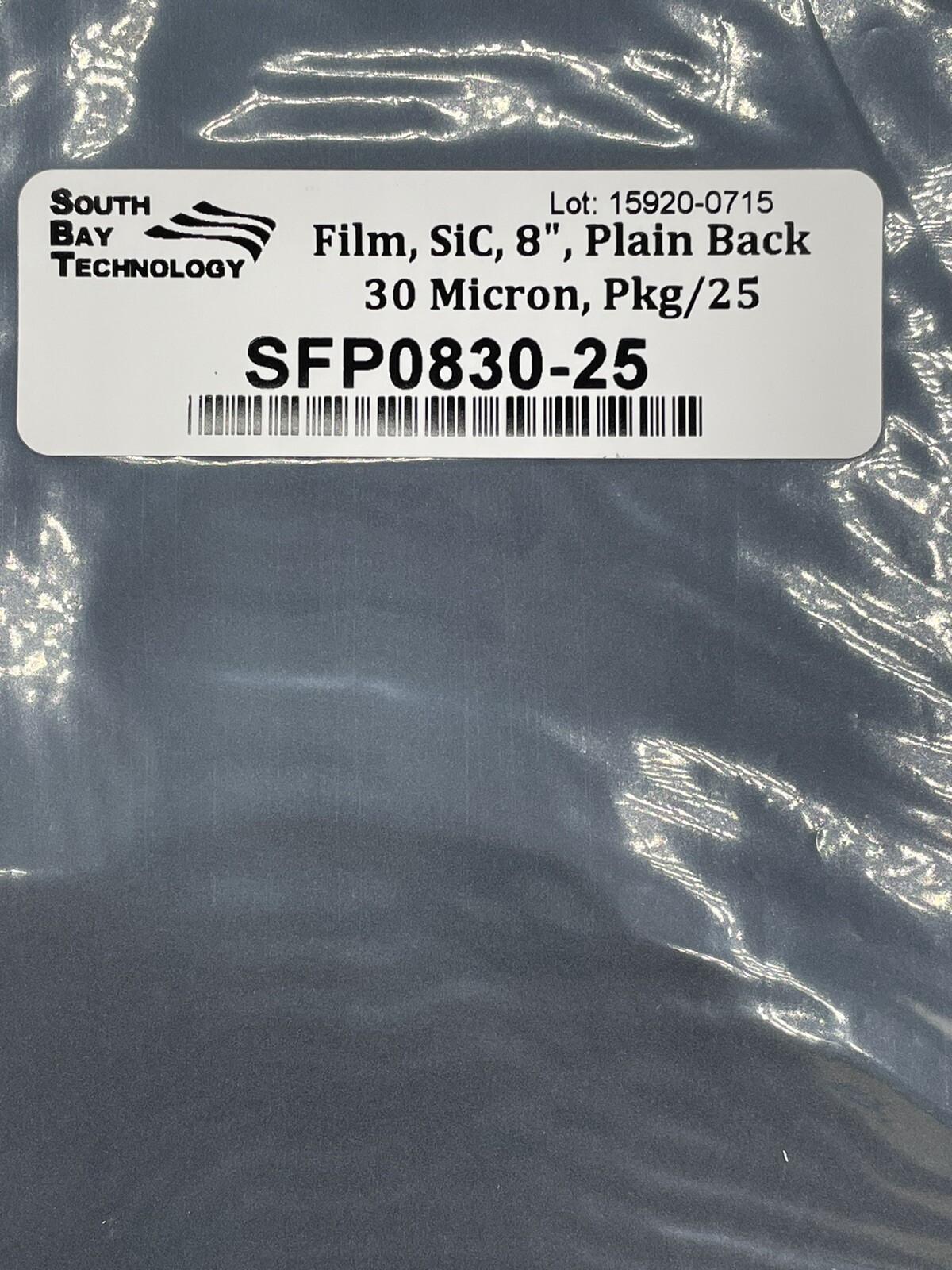 (Qty 25) 30 Micron Silicon Carbide Abrasive Film 8″ Disc – Black
