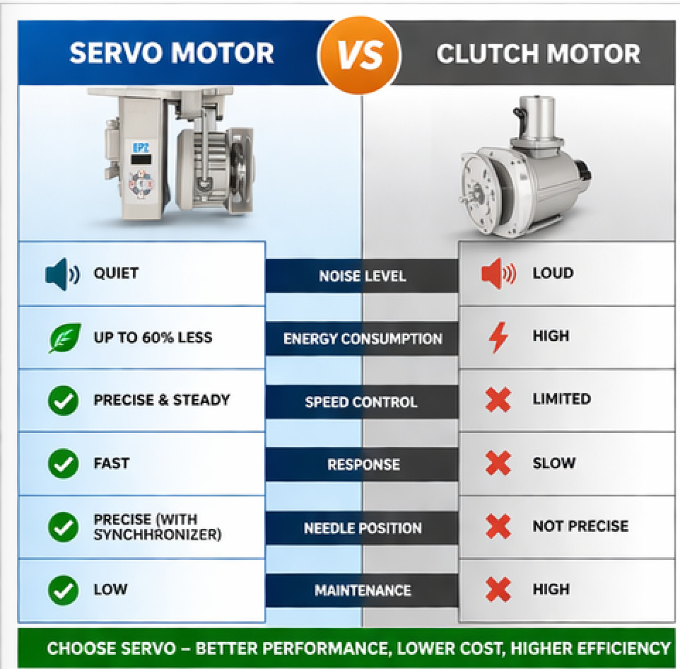 110V Servo Motor Industrial Sewing Machine Silent Energy Saving 450W-750W