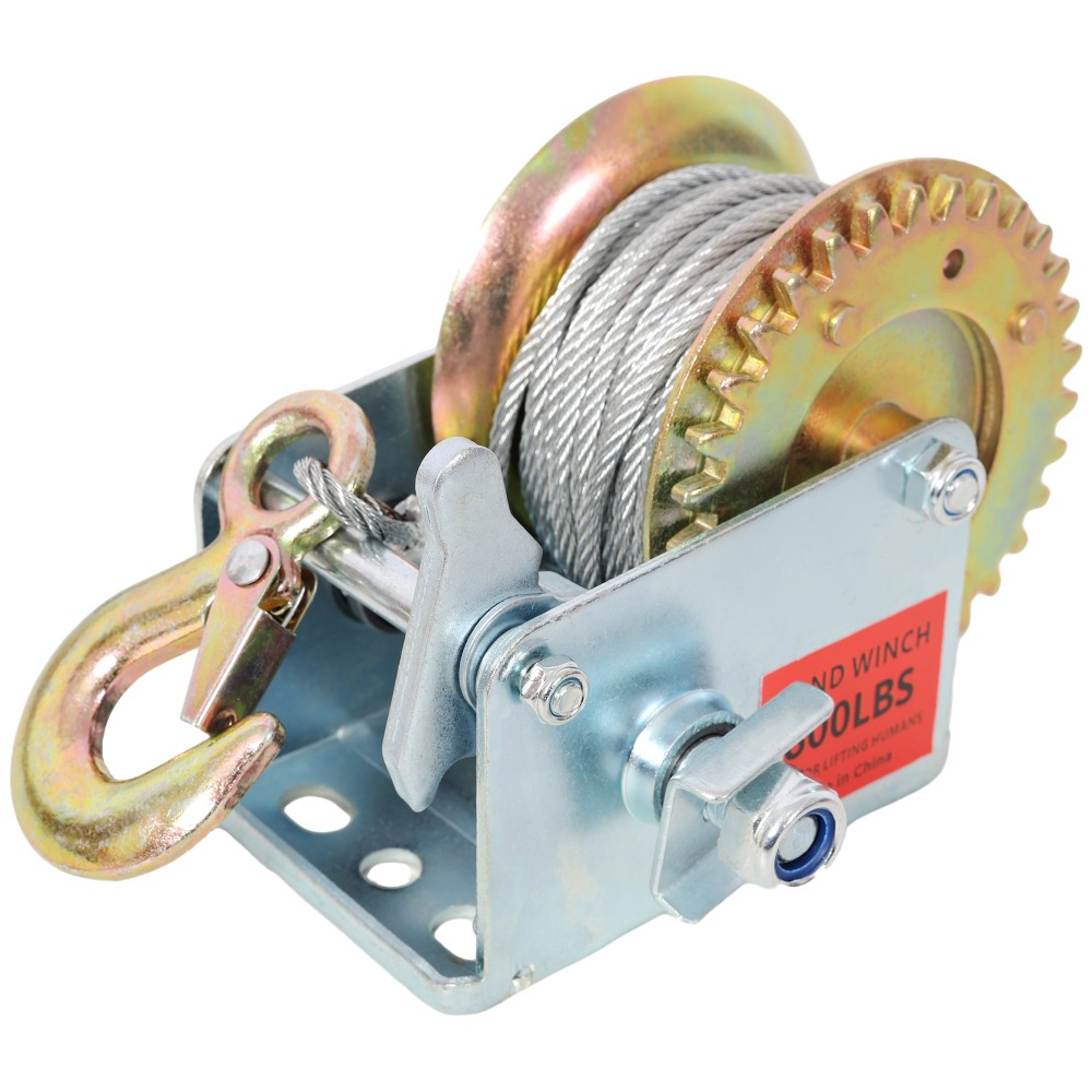 800LBS Hand Winch with 32.8FT Steel Cable, Galvanized Shell, 3.1:1 Gear Ratio…