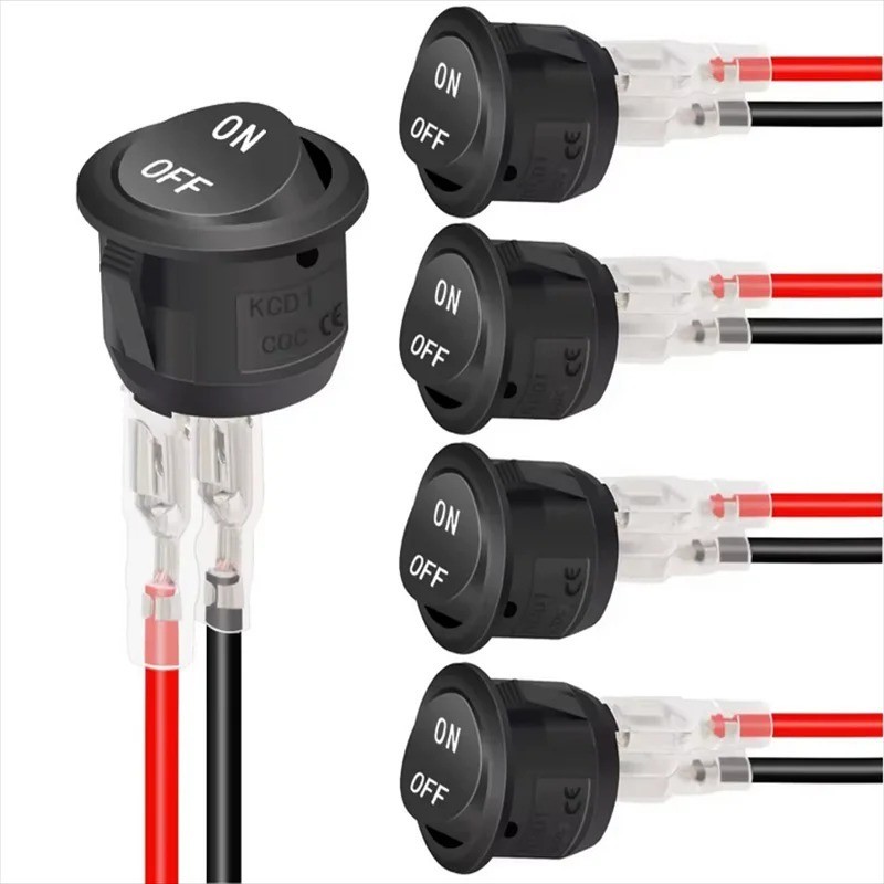 12V round Rocker Switch AC 6A/250V 10A/125V SPST 2 Pin 2 Position On/Off T