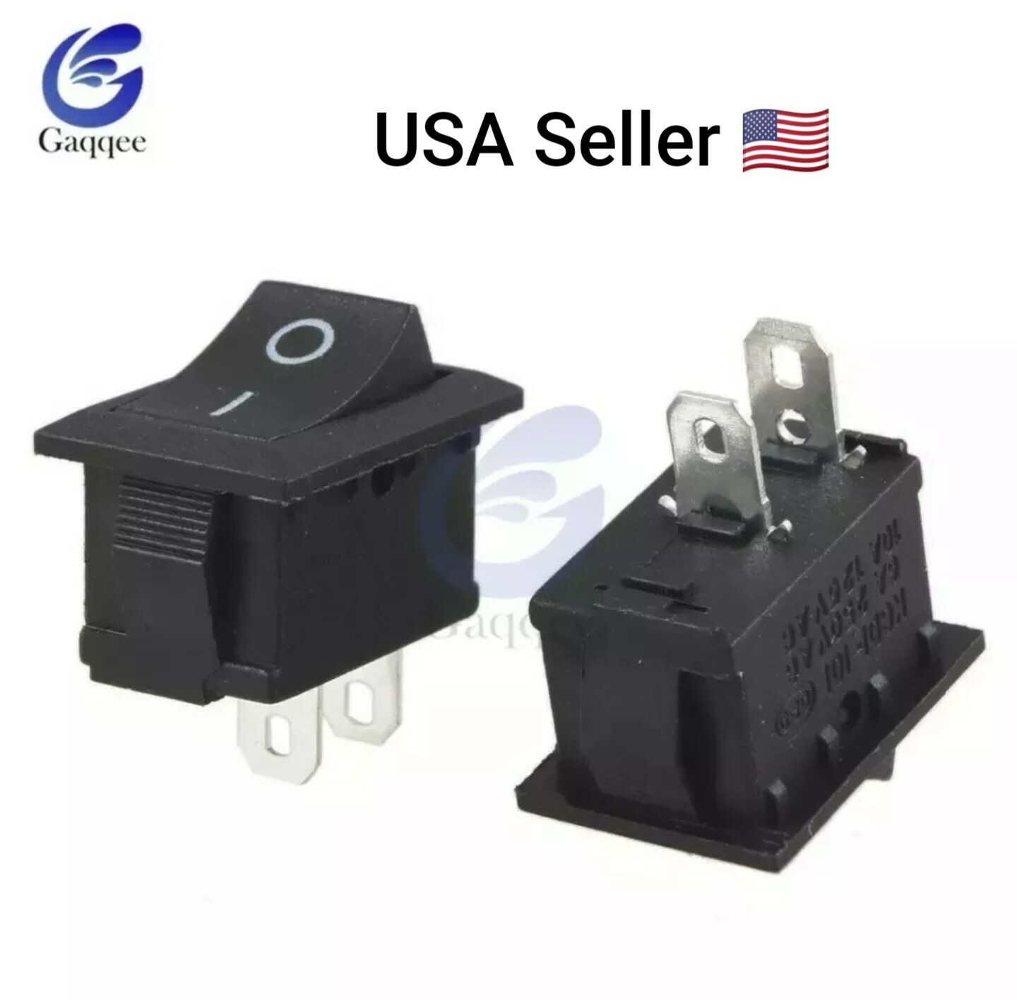 1 PC Black Push Button Mini Switch 6A-10A 250V KCD1-101 2Pin Snap-in On/Off