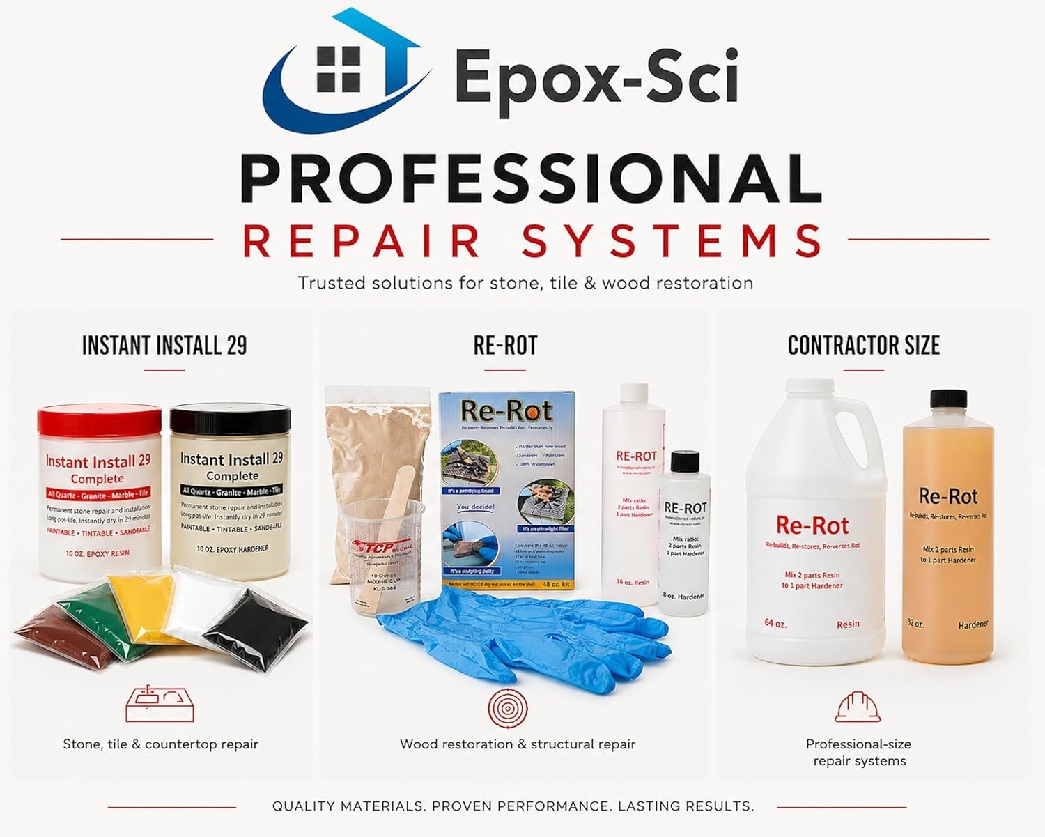 Fast-Drying 4 oz Epoxy Repair Kit – Non-Toxic Color Match for All Surfaces