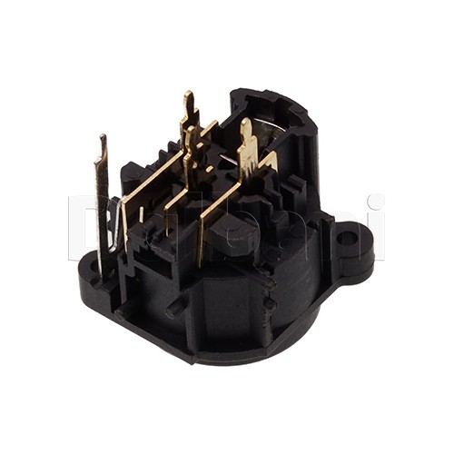 10101510046 XLR Chasis Connector 3 Pin Female Receptacle Black Push Release