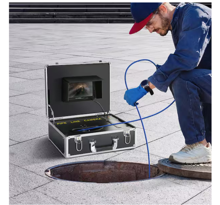 Vevor Sewer Pipeline Inspection Camera 7 in. Screen 98 ft with DVR 16GB SD Card
