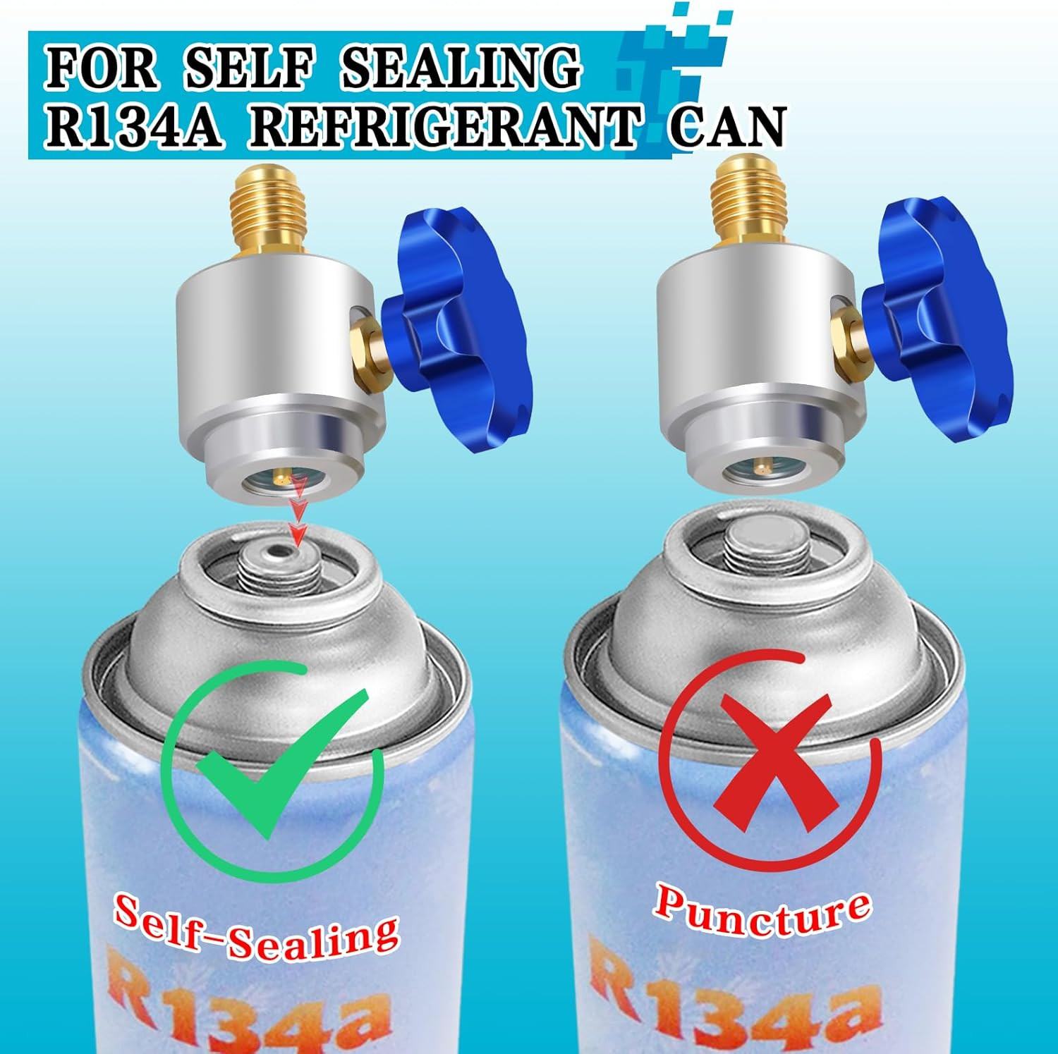 Self Sealing R134A Can Tap Valve Refrigerant Dispenser with Tank Adapter for …