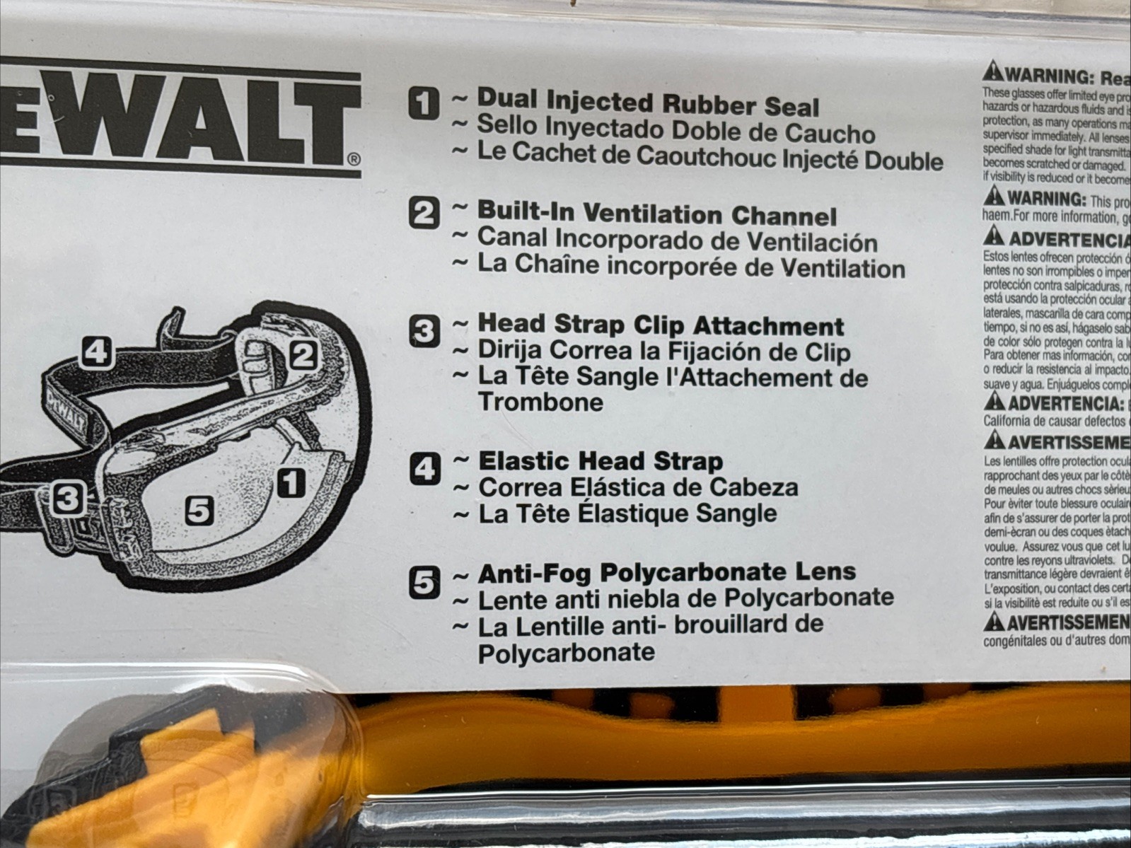 Dewalt DPG82-21 Concealer Smoke Anti-Fog Dual Mold Safety Goggle