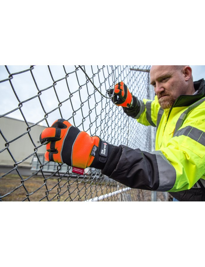 Majestic Glove 2145HOH Hi-Visibility Orange Winter Lined, Mechanics Style Glove