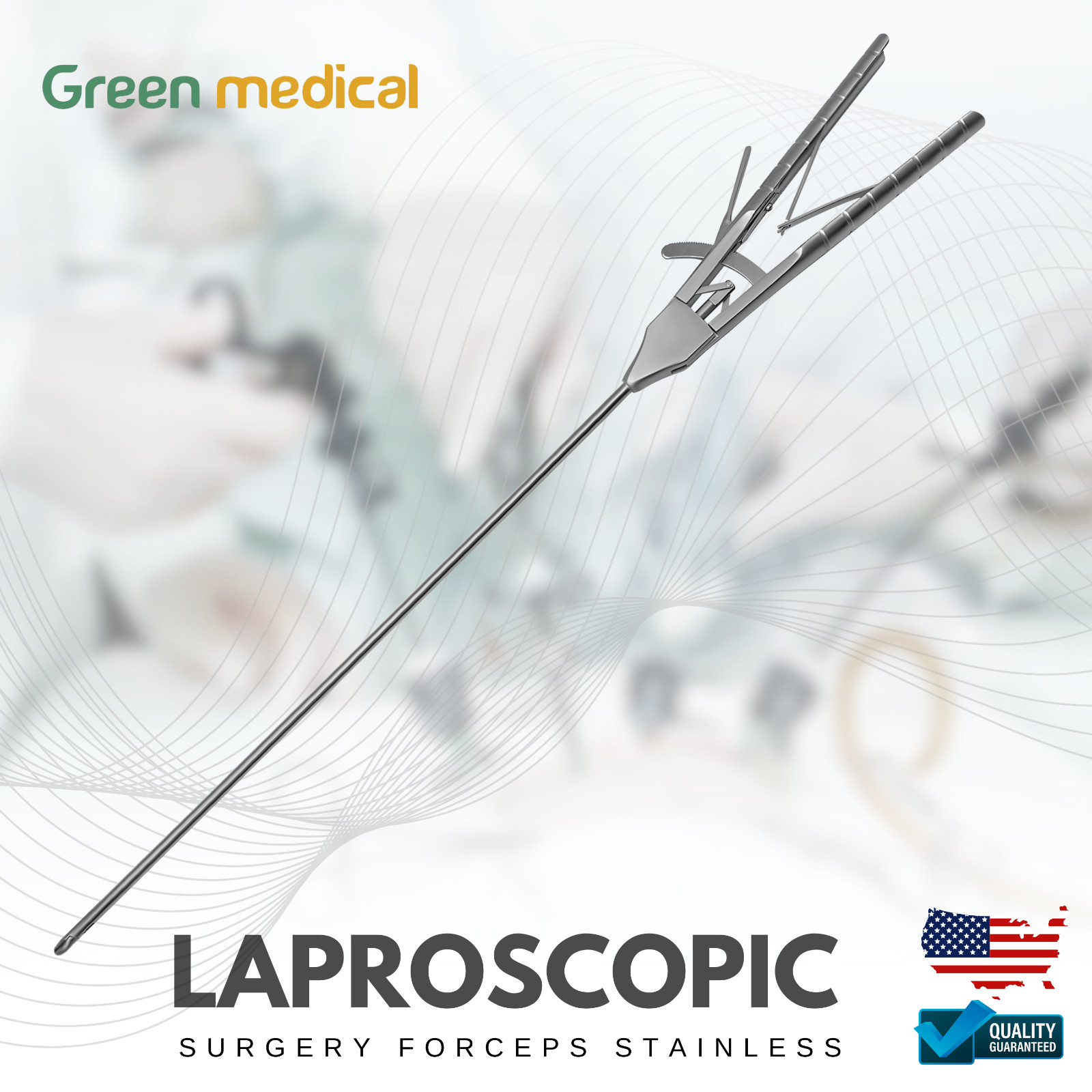 Laparoscopic Sinus Surgery Needle Holder Curved 20″ V Type 5 X 330mm Forceps